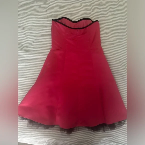 Vintage Jessica McClintock for Gunne Sax Hot Pink Strapless Dress - Size 7 - Picture 7 of 10